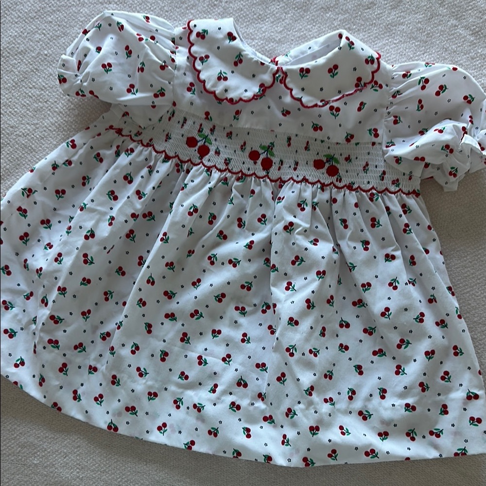 Adorable Cherry Print Baby Dress
